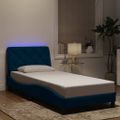 vidaXL Rám postele s LED bez matraca modrý 80x200 cm zamat