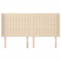 vidaXL Čelo postele so záhybmi krémový 203x16x118/128 cm látka