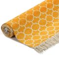 vidaXL Kilim koberec so vzormi z bavlny 160x230 cm žltý