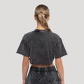 Dámske cropped tričko Abyss Charcoal - GymBeam, veľkosť XS