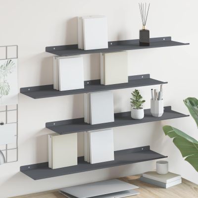 vidaXL Závesná polica Nástenný 4 pcs Antracit 80 x 18 x 2,5 cm Oceľ