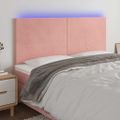 vidaXL Čelo postele s LED ružové 180x5x118/128 cm zamat