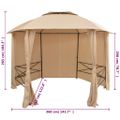vidaXL Záhradný altánok/stan so závesmi, šesťuholník 360x265 cm