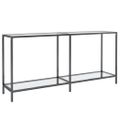 vidaXL Konzolový stolík priehľadný 160x35x75,5 cm tvrdené sklo
