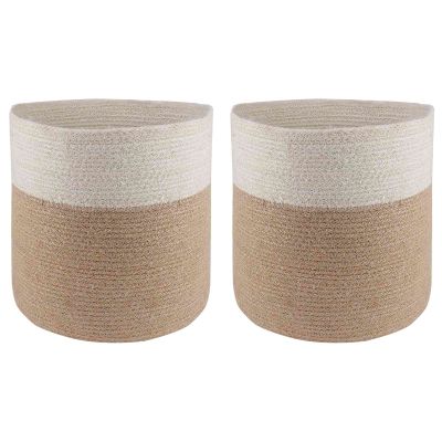 vidaXL Súprava kvetináčov 2 pcs Prírodná a biela Ø 28 x 28 cm