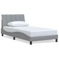 vidaXL Rám postele bez matraca Hanko bledosivý 100x200 cm látka