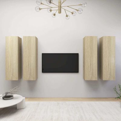 vidaXL TV skrinky 4 ks, dub sonoma 30,5x30x110 cm, kompozitné drevo