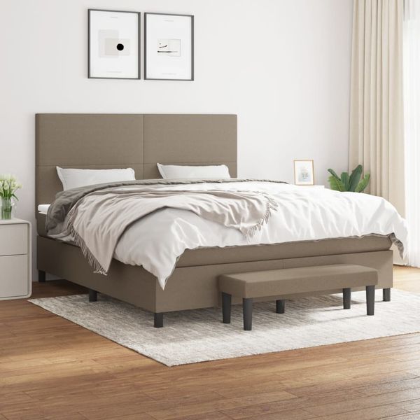 vidaXL Posteľný rám boxspring s matracom sivohned 160x200 cm látka