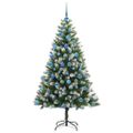 vidaXL Umelý vianočný stromček s umelým snehom 300 LED Teplá biela