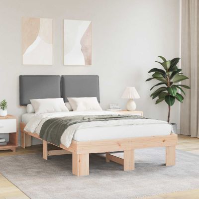 vidaXL Rám postele s čalúneným čelom Svetlosivá 120 x 200 cm