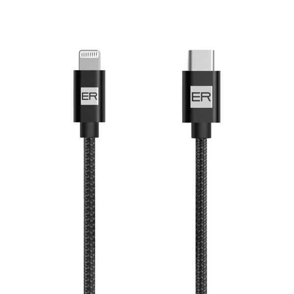 ER POWER kábel USB-C/Lightning 200cm čierny