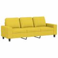 vidaXL 3-miestna pohovka s podnožkou bledožltá 180 cm látka