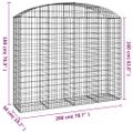 vidaXL Oblúkový gabionový kôš 200x50x160/180 cm pozinkované železo