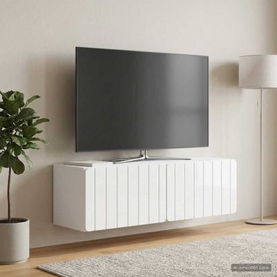 vidaXL Nástenná TV skrinka 98 x 31 x 30 cm Biela s vysokým leskom