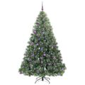 vidaXL Umelý vianočný stromček s 300 LED-i Zelená 210 cm PE a PVC