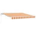 vidaXL Sklopná markíza Žltá a oranžová 350 x 250 cm Tkanina a hliník