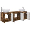 vidaXL Set kabinetov do kúpeľne 3 ks Dymový dub 49,5 x 44,5 x 65 cm