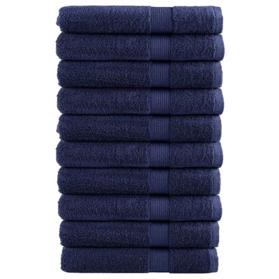 vidaXL Prémiové uteráky do sauny SOLUND 10ks tmavomodré 80x200 cm