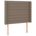 vidaXL Čelo postele s LED sivohnedé 103x16x118/128 cm látka