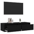vidaXL TV skrinka s LED svetlami čierna 100X35,5x25 cm