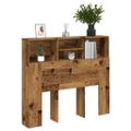 vidaXL Skrinka na čelo postele staré drevo 120x19x103,5 cm komp. drevo