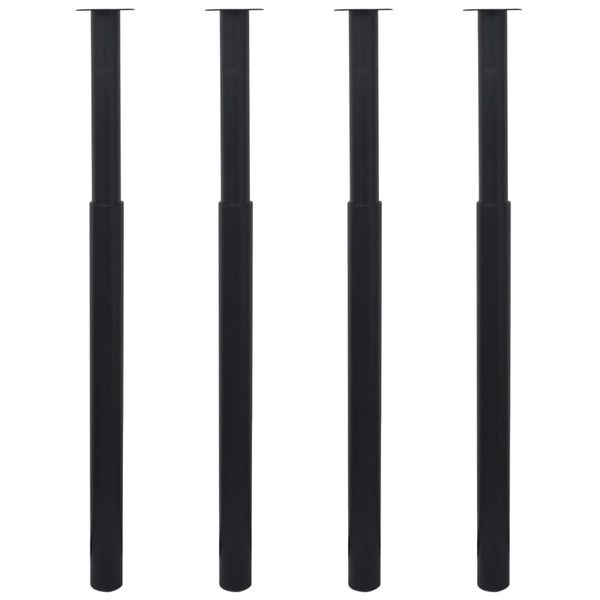 vidaXL Teleskopické stolové nohy 4 ks čierne 710 mm-1100 mm