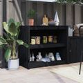 vidaXL Vonkajšia kuchynská skrinka MEPPEL čierna 106x55x92cm masívna borovica