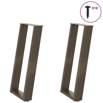 vidaXL Nohy konzolového stolíka v tvare U, 2 ks, prírodná oceľ, 28 x (72-73) cm, oceľ