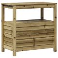 vidaXL Stôl na presádzanie s policami 82,5x45x81 cm impregn. borovica