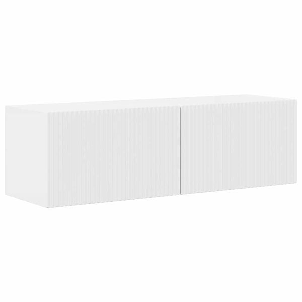 vidaXL TV nástenná skriňa Nástenný Lesklá biela 98 x 31 x 29,5 cm