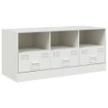 vidaXL TV skrinka biela 99x39x44 cm oceľ