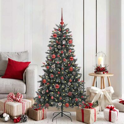 vidaXL Umelý vianočný stromček Zelená 150 cm PVC, plast a oceľ