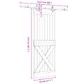 vidaXL Posuvné dvere NARVIK Prírodná a čierna 70 x 210 cm (152,5 cm)