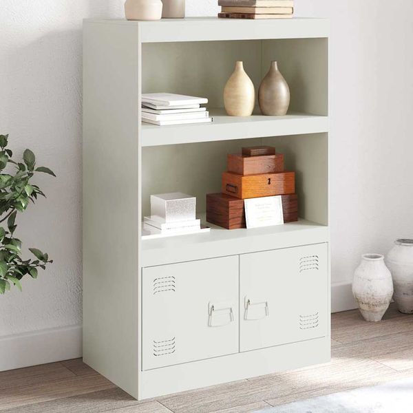 vidaXL Komoda biela 67x39x107 cm oceľová