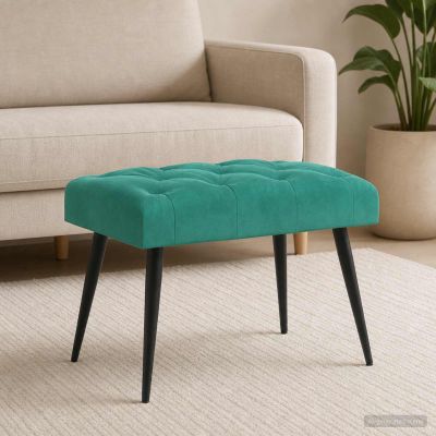 vidaXL Lavica s gombíkovým prešívaním Tyrkysová 60 x 40 x 45 cm Zamat