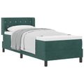 vidaXL Posteľ s pružinovým rámom Tmavozelená 200 x 80 cm Zamat