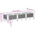 vidaXL Záhradný kvetináč s kolíkmi modrosivý 125x40x28,5 cm PP