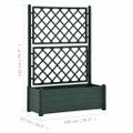 vidaXL Záhradný kvetináč s mriežkou 100x43x142 cm PP zelený