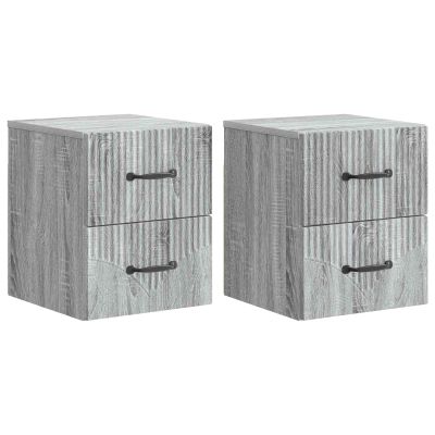 vidaXL Nástenná nočná skrinka 2 pcs Sivá sonoma 34,5 x 33 x 40 cm