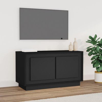 vidaXL TV skrinka čierna 80x35x45 cm spracované drevo