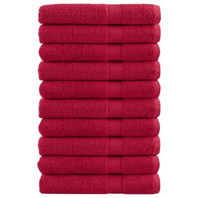 vidaXL Prémiové uteráky SOLUND 10 ks červené 100x200cm 600 g/m2