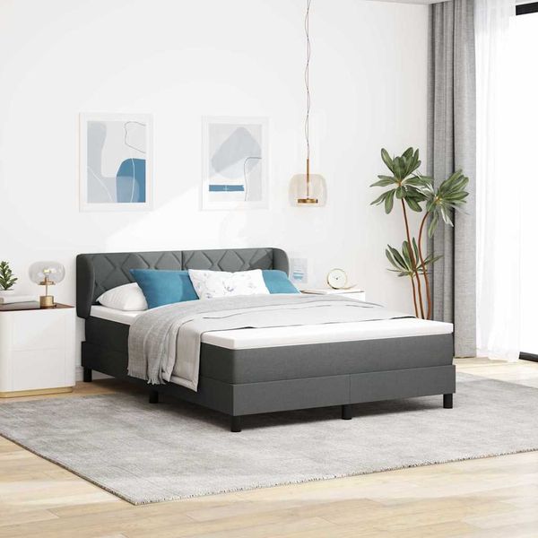 vidaXL Posteľ s pružinovým rámom Tmavo šedá 160 x 200 cm látka