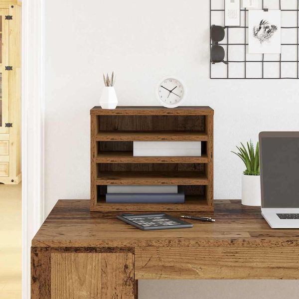 vidaXL Organizér na pult Staré drevo 36 x 26 x 29,5 cm