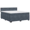 vidaXL Posteľ boxspring s matracom Tmavosivá 160 x 200 cm Zamat