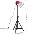vidaXL Podlahová lampa 25 W šmuhovaná červená 35x35x65/95 cm E27