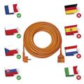 Predlžovací kábel EMOS P01130 spojka 30m / 1 zásuvka / oranžový / PVC / 230 V / 1,5 mm2