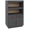 vidaXL Vysoká skrinka sivá 67x40x108,5 cm masívna borovica