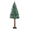 vidaXL Úzky vianočný stromček s 300 LED-i so stojanom Zelená 180 cm