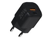 Sieťový adaptér - GaN2 Ultra - 20 Watt - PD, QC 3.0 - 2 výstupné konektory (USB-C, USB) - čierna