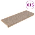 vidaXL Samolepiace nášľapy na schody sisalové 15 ks 65x21x4 cm